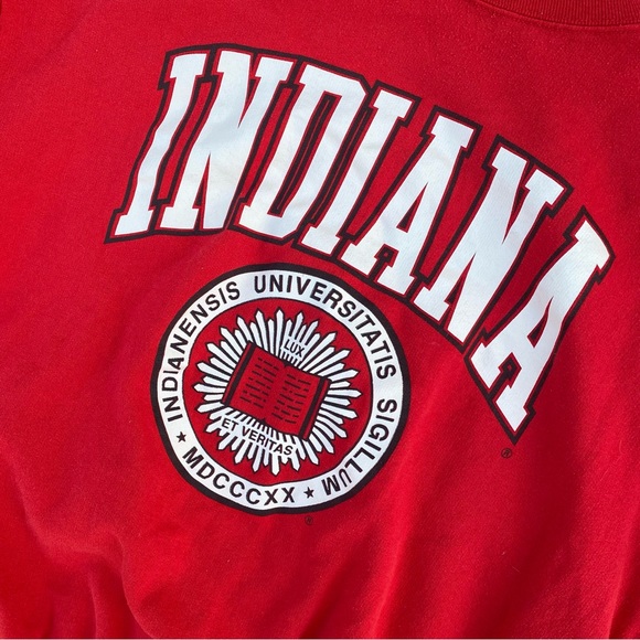 Vintage Indiana collegiate red crewneck sweatshirt USA XL EM - Picture 3 of 6